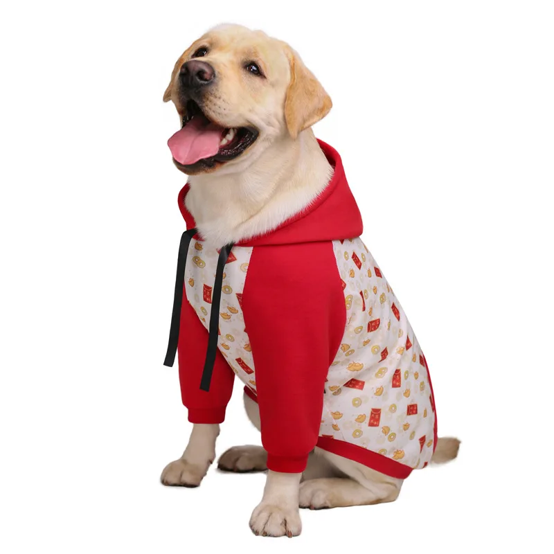 Big Dog  Hoodie – soft and Warm Dog Hoodie Sweater, Cute Print Pattern Dog Winter Coat Cold Weather ClothingBig Dog Clothes