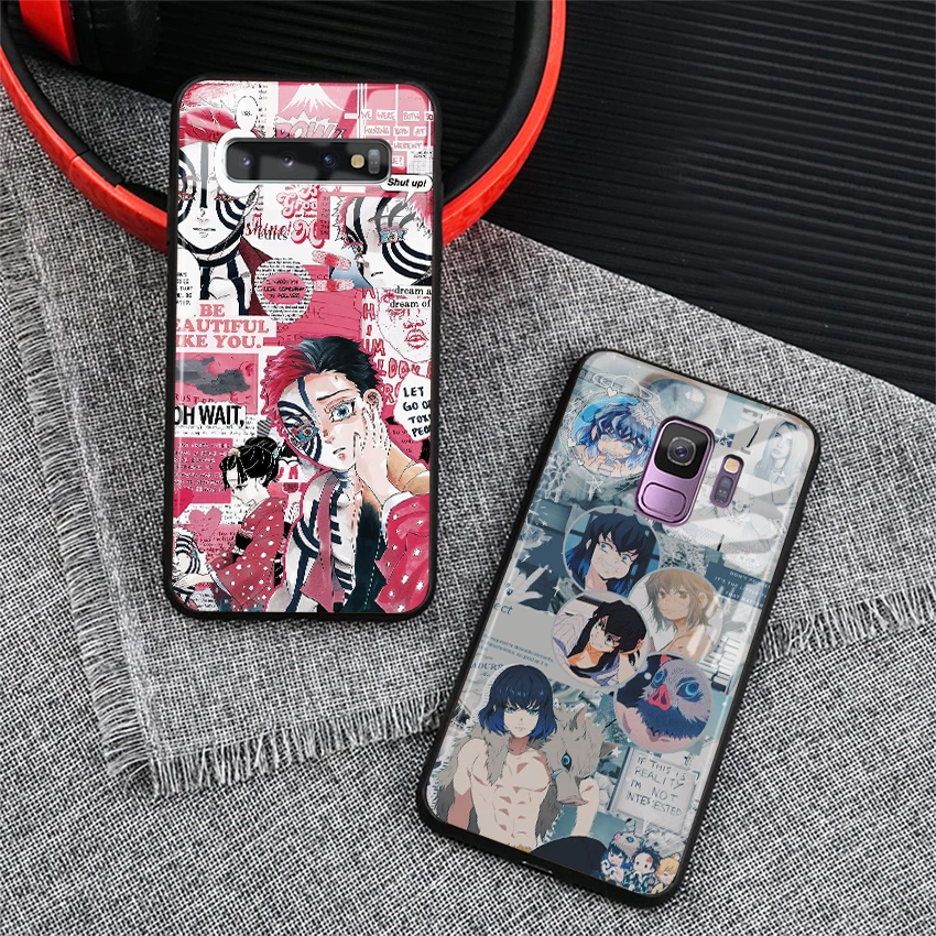 Japanese Anime characters collage glass phone case cover shell  for Samsung Galaxy S8 S9 S10 e S20 ultra Note 8 9 10 Plus