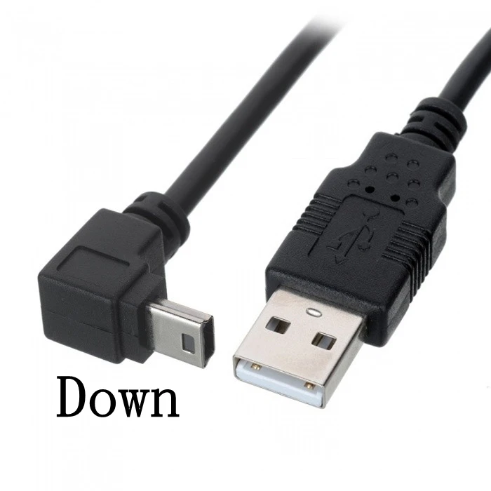 5M 3M 1.5M 0.25m USB 2.0 A męski na Mini USB B typ 5pin 90 stopni w górę lewego prawego kątowego męskiego ładowania danych krótki kabel przewód