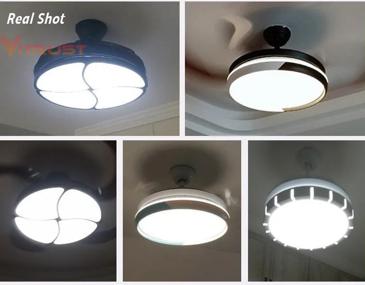Fan Light Ceiling Home Smart Living Room Lamp with Remote Control Invisible fan Led Chandelier