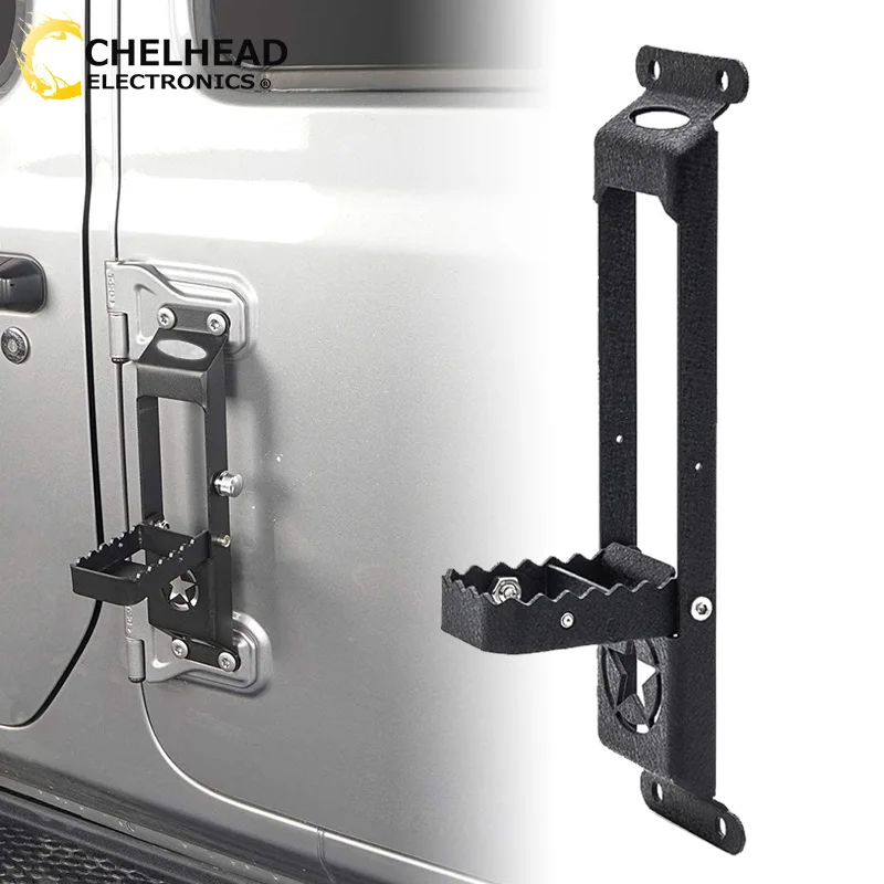 Zawias drzwi stopka stopka składany pedał dla Jeep Wrangler JK JKU 2007-2017 Wrangler JL JLU 2018-2025