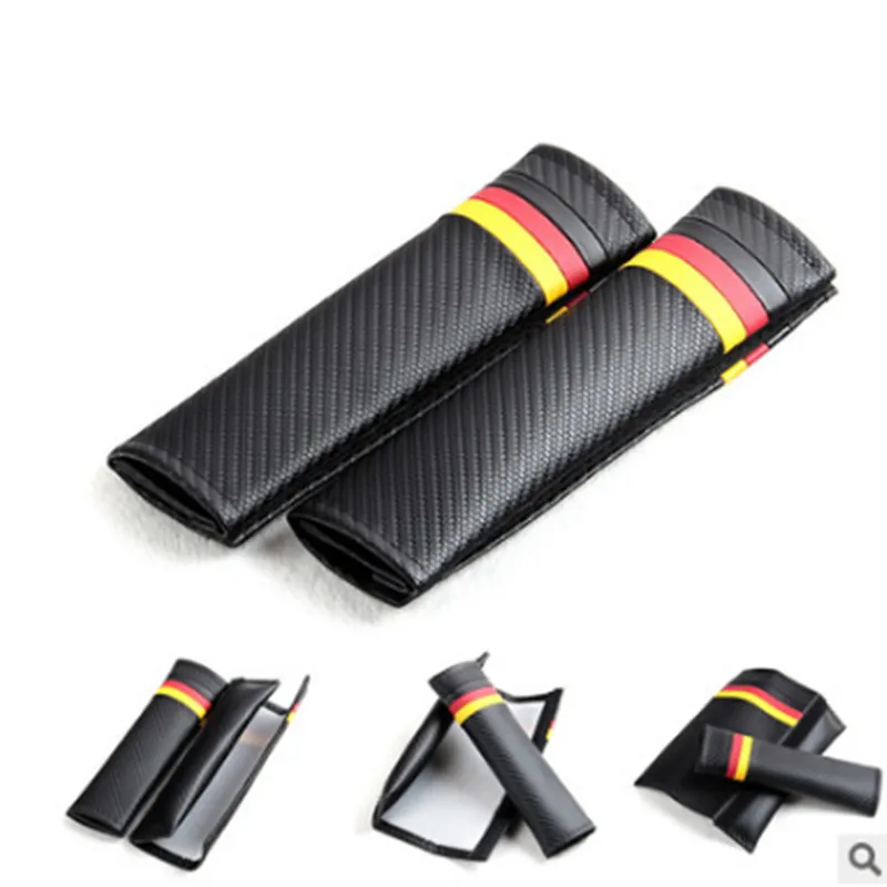 Universal Car Seat Belt Cover Shoulder Pad German flag fit for VW  Polo Bmw Audi Golf GTI 2pcs