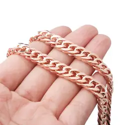 8/10/12/15MM Rose Gold Stainless Steel Necklace for Men Curb Cuban Link Chain Best Jewelry Gift