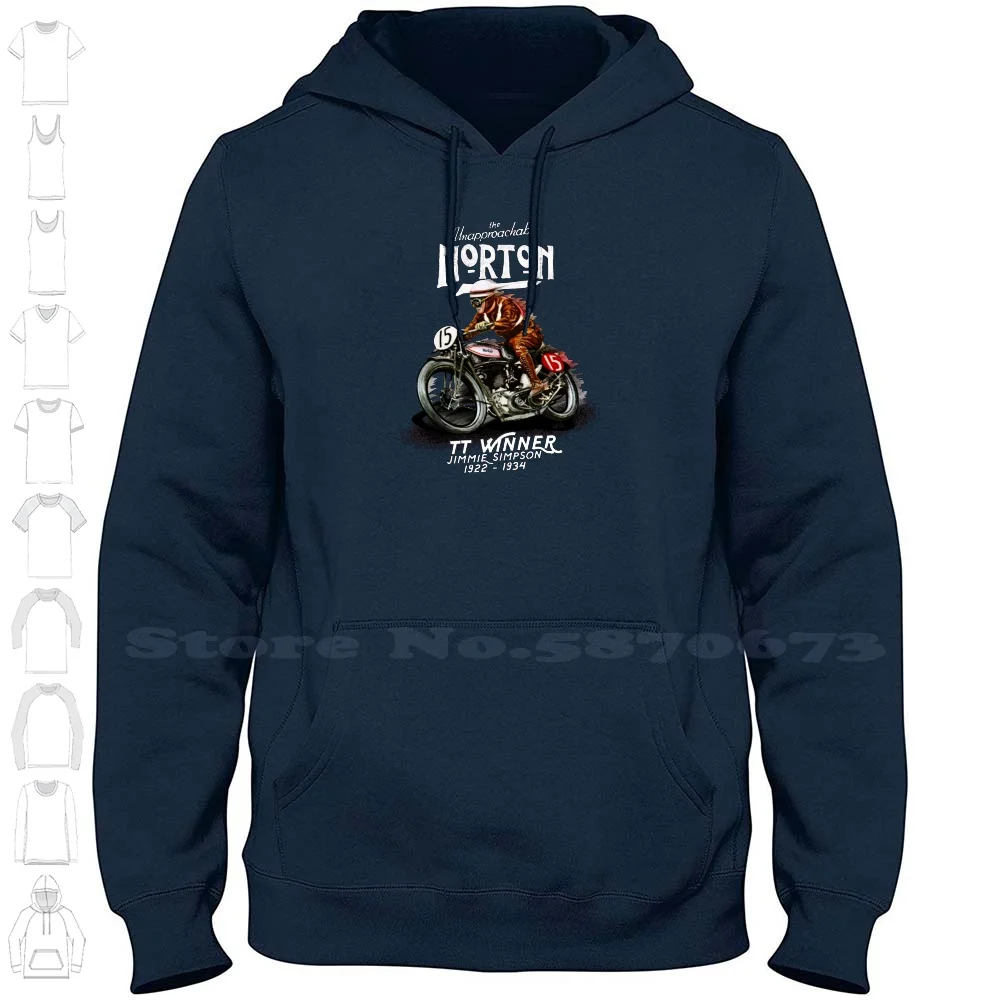 The Legendary Jimmie Tt Motorcycle Manx Racer The By Motormaniac 100% Cotton Hoodie T-Shirt Roadholder Unapproachable Vintage