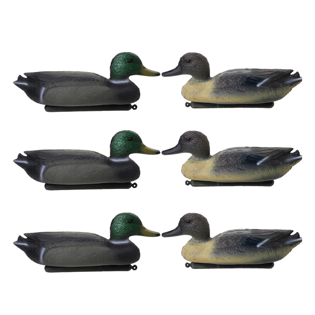 6 Pcs 3D Duck Decoy Floating Lure with Keel for Outdoor Hunting Fishing Accessories Realistic Bird Float on The Water