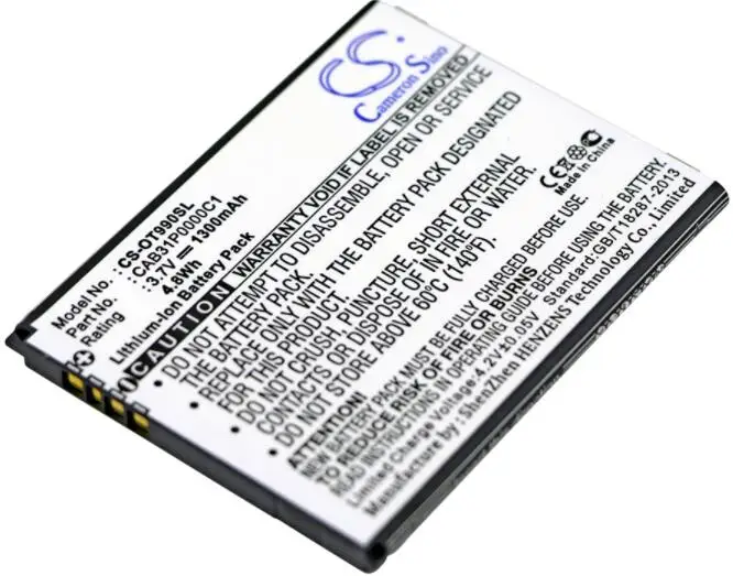 cameron sino 1300mah battery for ALCATEL One Touc POP C1 C2 903 OT-4007A OT-4007D OT-4007E OT-4007O OT-4015X OT-4018 OT-4018A