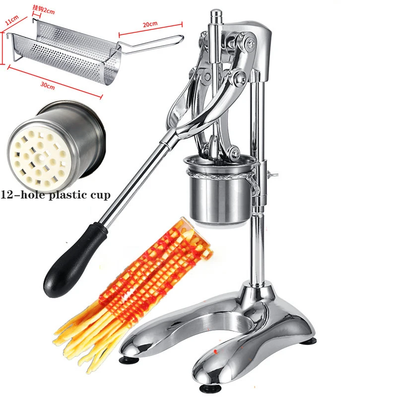 

Manual Stainless Steel Fries Squeezer 30CM Super Long Fries Making Machinery Noodle Machines Mashed Potato Machine