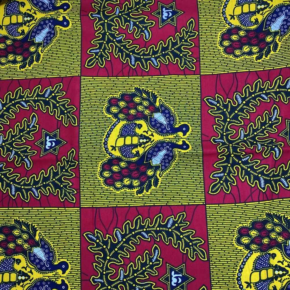 Holland real wax fabric high quality 100% cotton Africa Nigeria Ghana style Ankara fabric African clothing wax print 6 yards