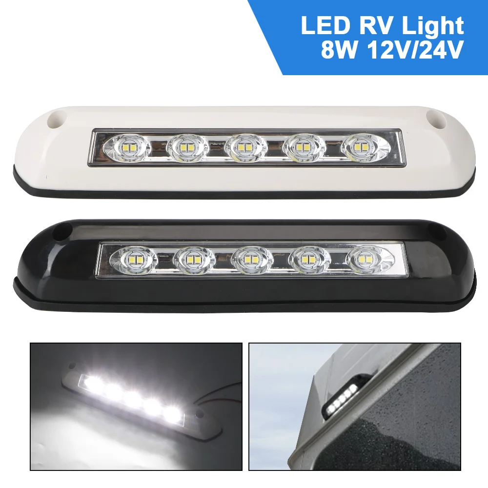 RV Van Trailer Exterior Lamp Waterproof LED Awning Porch Light Caravan Interior Wall Lamps 12V/24V Light Bar