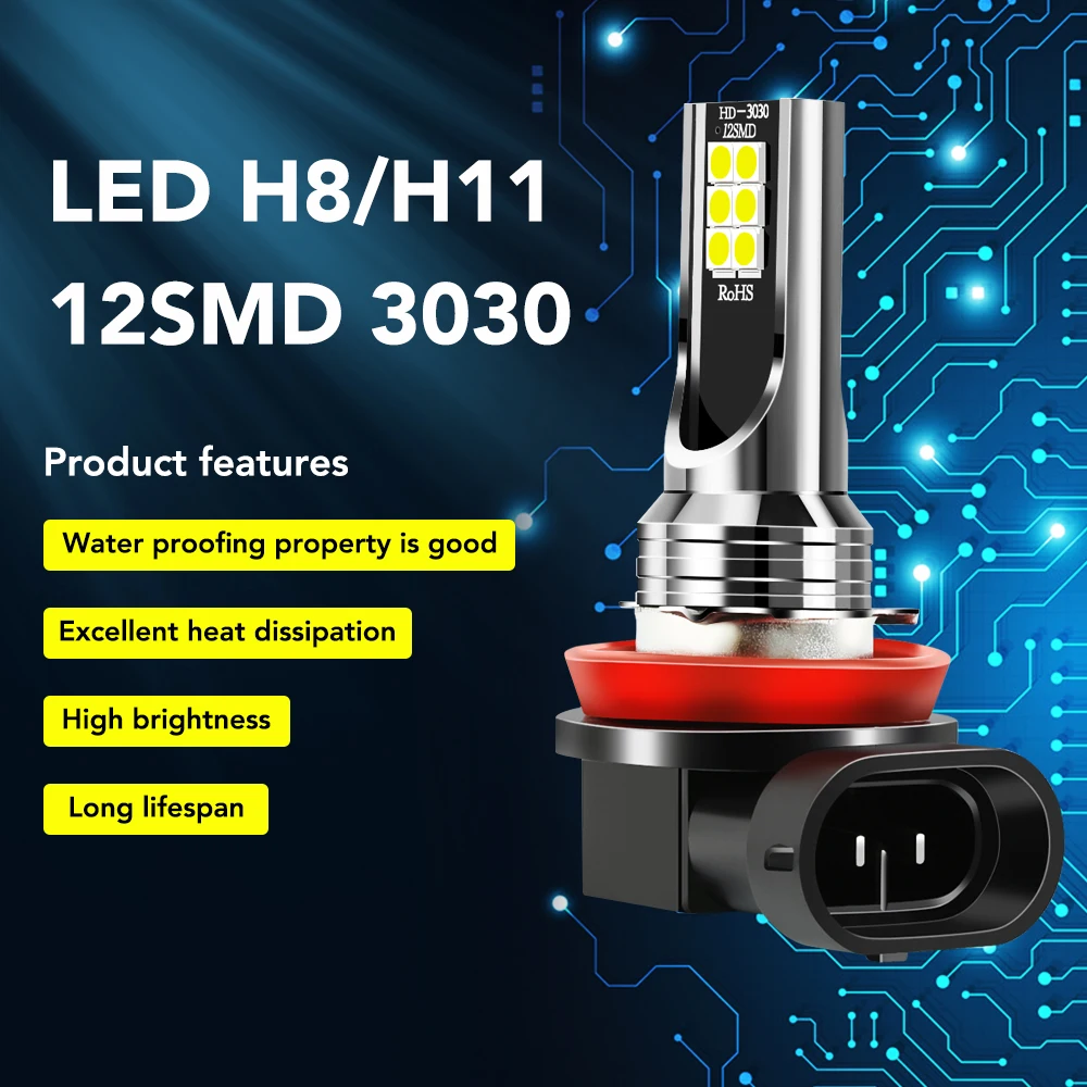 2pcs H11 H8 Led Bulbs Car Fog Lights for Honda JADE CIVIC ACCORD CITY CRV Fit BRV X-RV Vezel Greiz Spirior