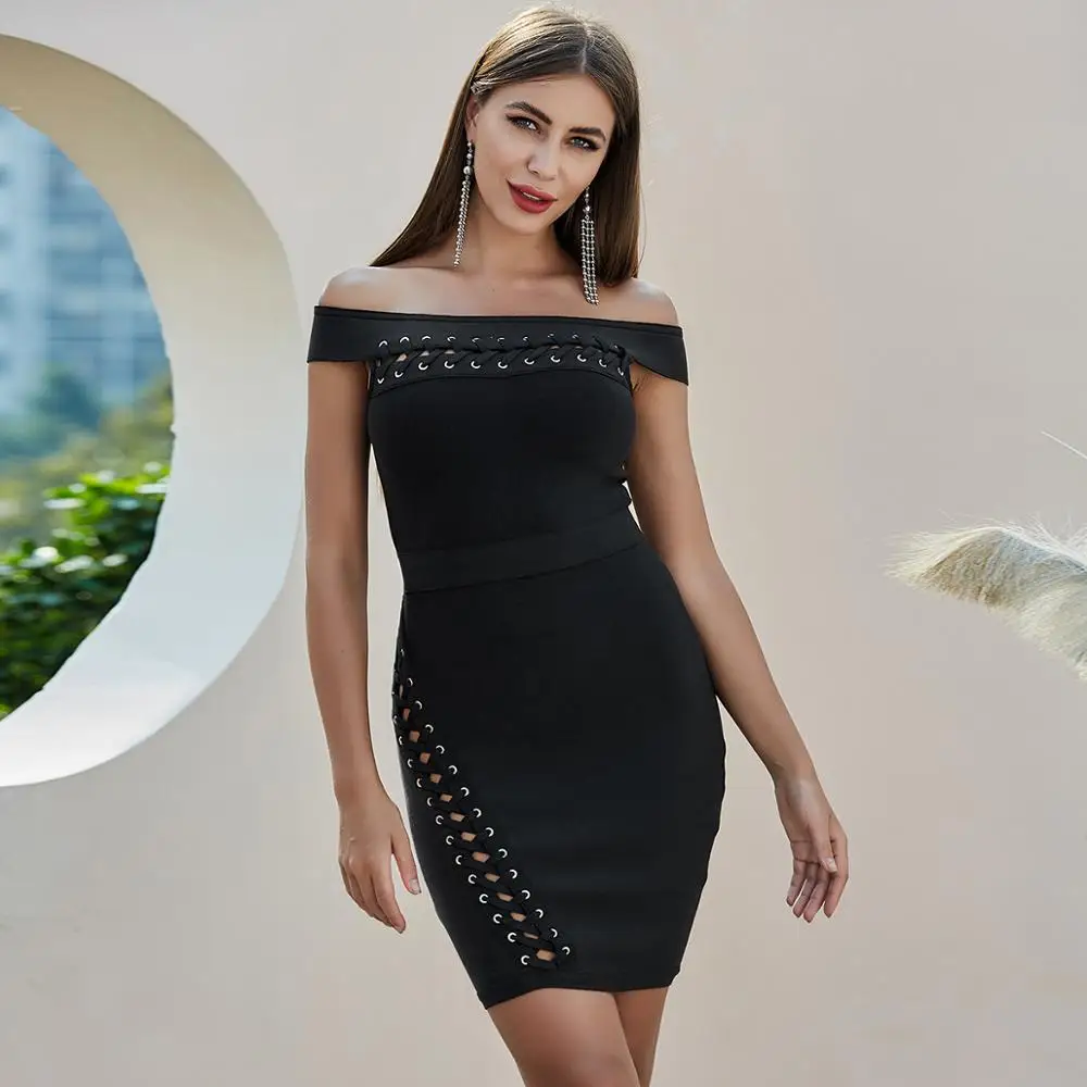 

New New Summer Women Bodycon Bandage Dress Elegant Sexy Bandage Dress Party Club Short Sleeve Striped Bandage Dress