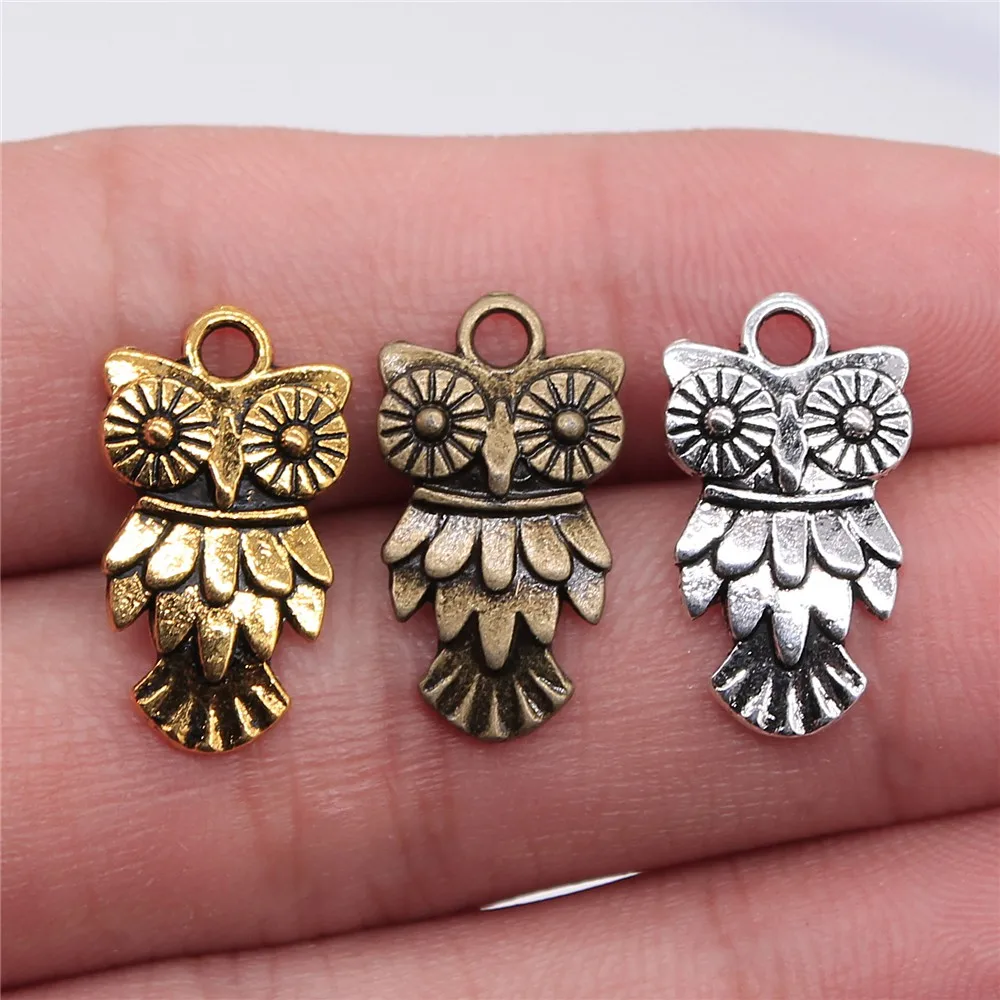 

Wholesale 200pcs/bag 11x20mm Animal Charm Owl Pendant DIY Retro Jewelry Bracelet Necklace Charm Pendant