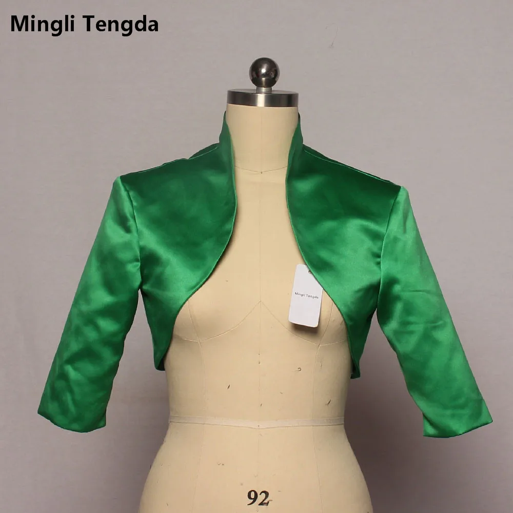 Mingli Tengda Bám Bẩn Xanh Cưới Bolero Len Cô Dâu Áo Khoác Mũi Mariage 3/4 Tay Cô Dâu Bolero Khăn Choàng Áo Khoác Bolerko Damskie