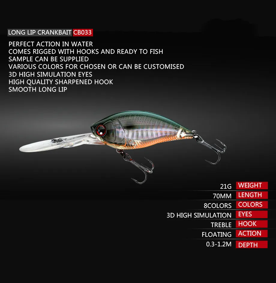 Whoppers Crankbait 11,4 cm 21g – Trolling agua salada - imagen 2