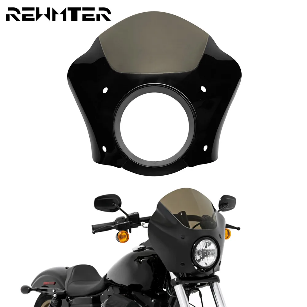 

Motorcycle Smoke Headlight Fairing Quarter Windscreen Windshield For Harley Dyna FXR Sportster XL1200 72 883 Super Low Roadster