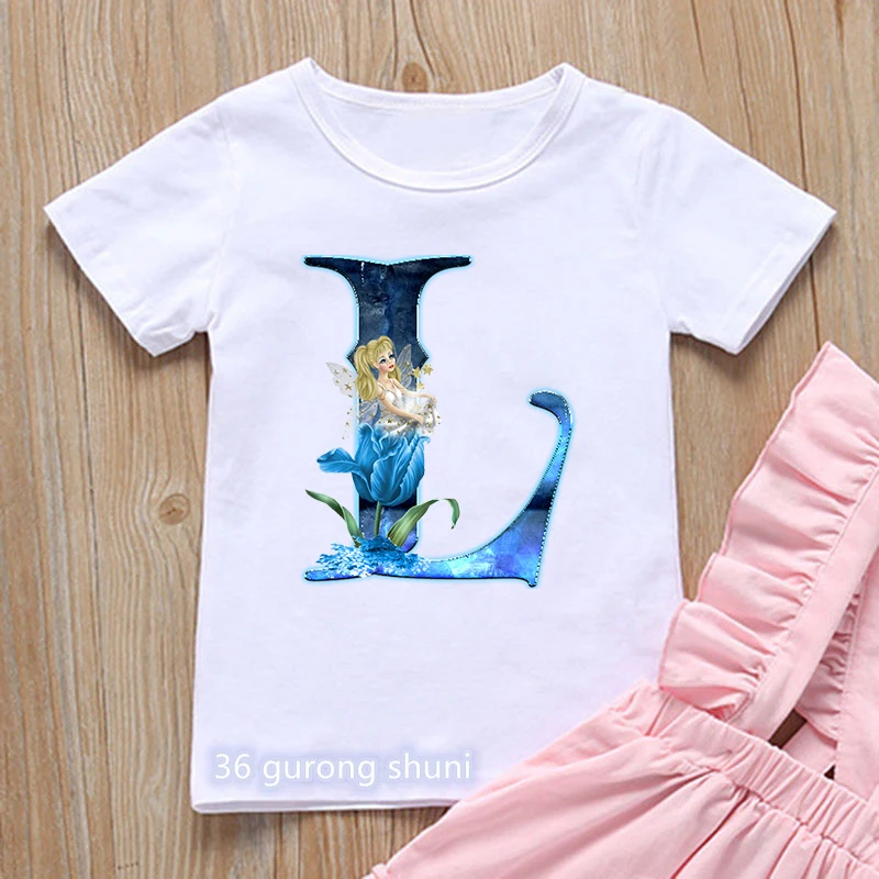 Camiseta menina do bebê da menina da flor dos desenhos animados imprimir crianças carta de aniversário roupas de verão t camisa do bebê da criança topos