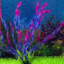 Plante d'Eau Artificielle en Plastique, Décorations d'Aquarium, Plantes de Poisson, Fleur Précieuse, Ornement, Accessoires Inclus, 1 Pièce