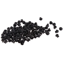 100x 5x 4,5mm Solid Black Runde Mushroom Gewölbtem Nähen Tasten für Puppe Augen Nase, Der Tuch Kopfschmuck Accs Kinder handwerk Spielzeug