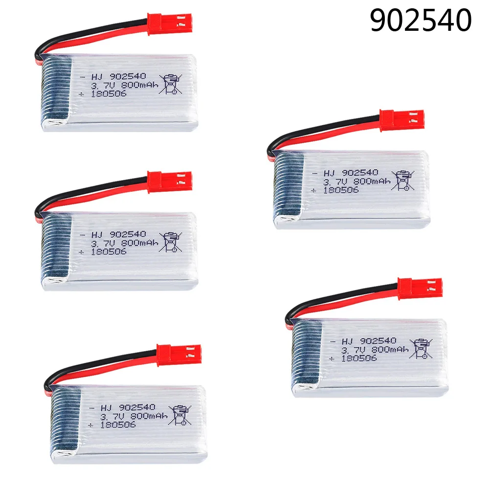 

5PCS 3.7V 800mah lipo Battery 902540 for Syma x5 X5C X5SC X5SW X5HW X5UW CX-30 M68 X300 X400 X500 X800 HJ818 HJ819 3.7v Battery