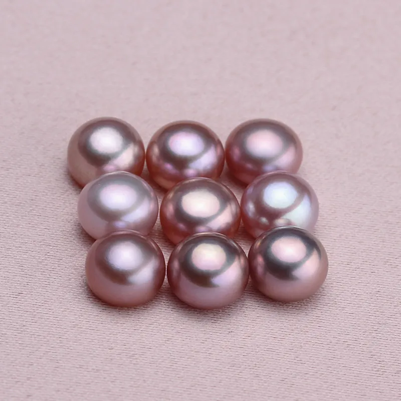 10pcs/lot bread round natural real pearl beads half drilled jewelry making high quality bead material