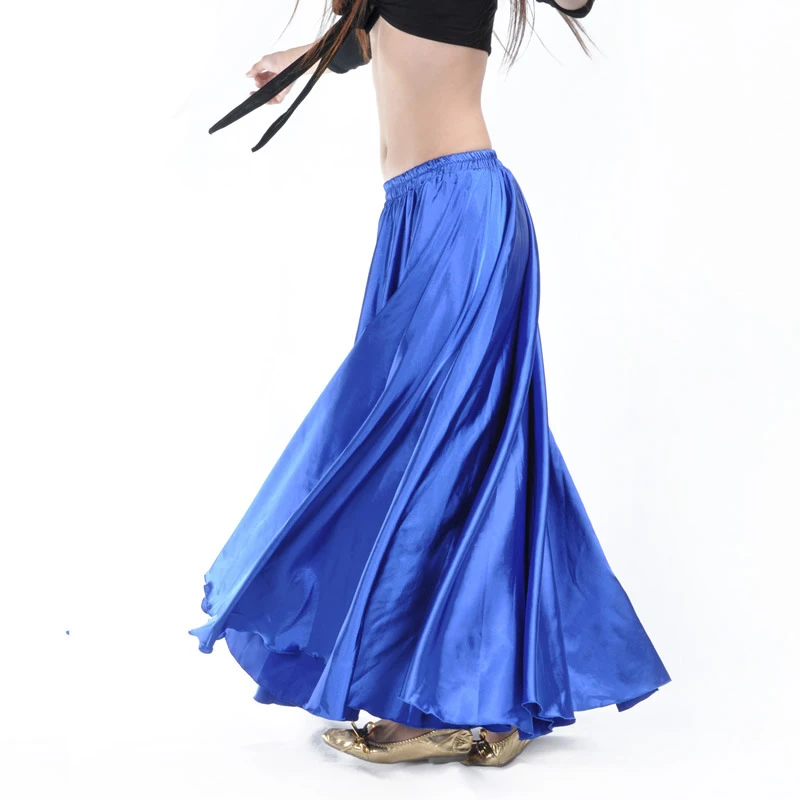 Shining Satin Long Spanish Skirt Swing Dancing Skirt Belly Dance skirt Sun Skirt 14 Colors Available VL-310