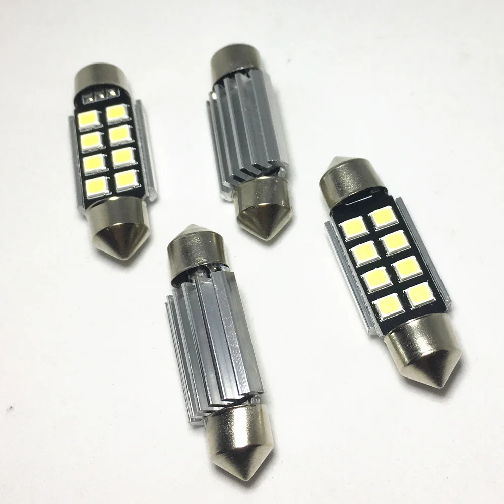 4pcs car Festoon 31mm 36mm 39mm 41mm  8 smd LED ERROR FREE 5630 5730 CANbus C5W led interior reading white ice blue  dome lamps