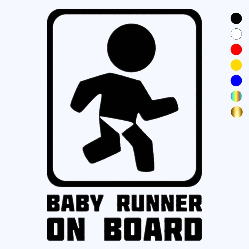 CK20135# Funny Vinyl Decal Baby Runner on Board Car Sticker Waterproof Auto Decors on Truck Bumper Rear Window