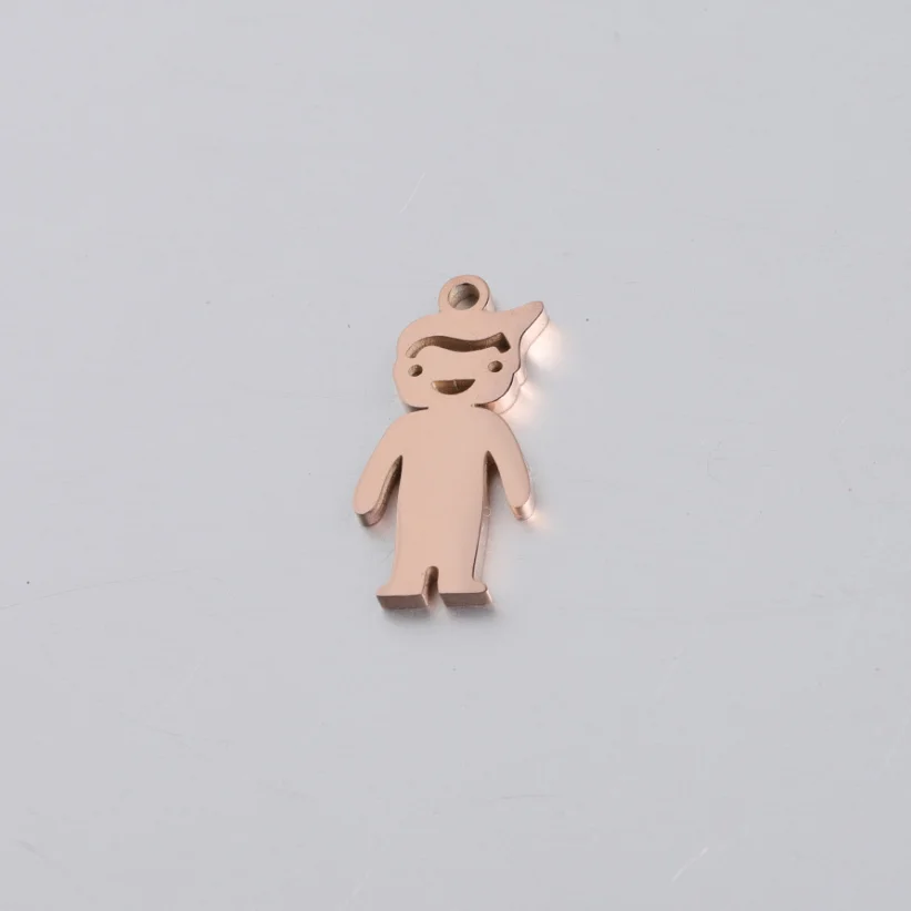 10pcs/Lot  Mirror Polish Stainless Steel Boy And Girls Charm for Making Necklace Bracelet Jewelry