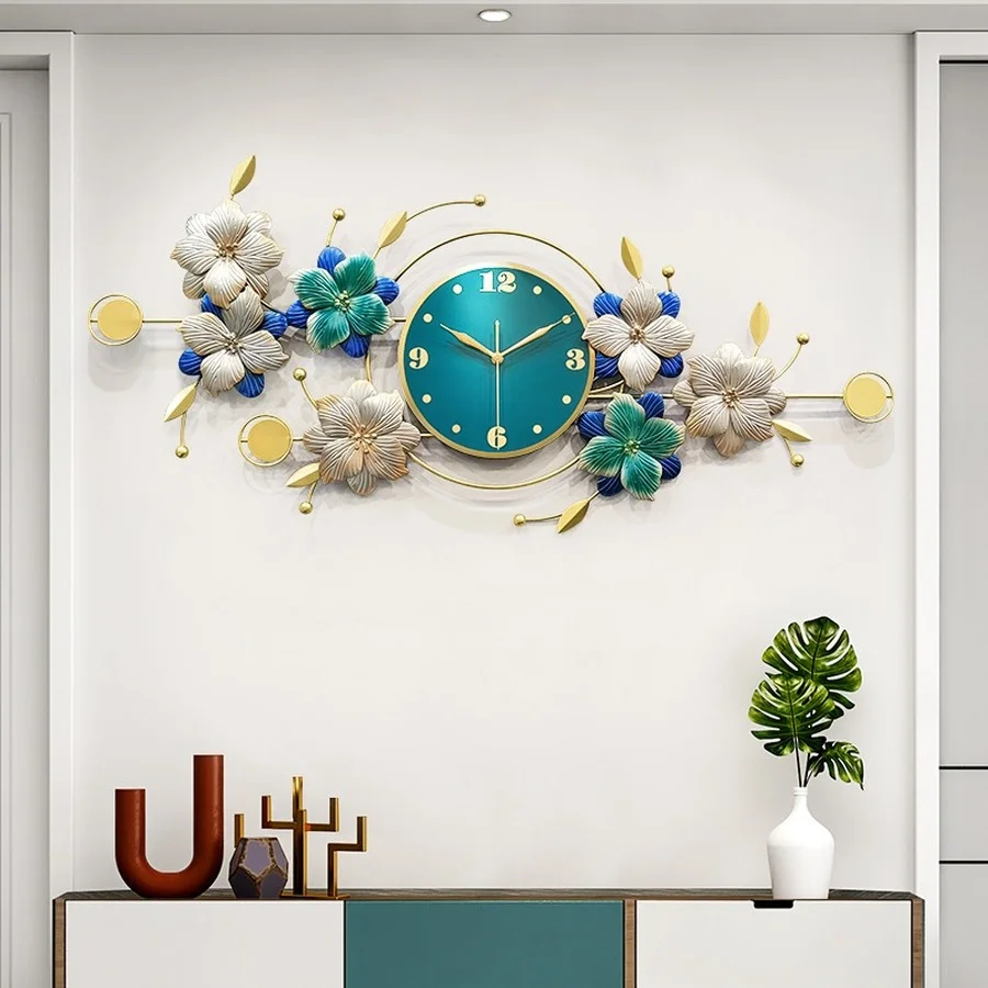 

Chinese Creative Wall Clock Modern Design Luxury Simple Silent Big Digital Wall Clock Metal Horloge Murale Wall Decor AH50WC