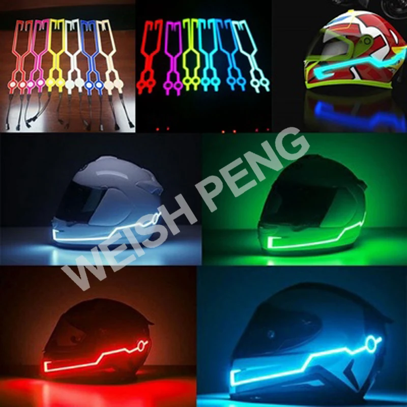 

Motorcycle Helmet EL Cold Light Mod Kit Tron Helmets Mode Night Time Riding Signal Flashing Lights strip Bar DIY