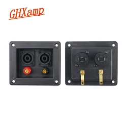 GHXAMP Speaker Square Junction Box ABS Dual Socket Four core Red Black Terminals 76x60 audio professional Seat Accessories 2PCS