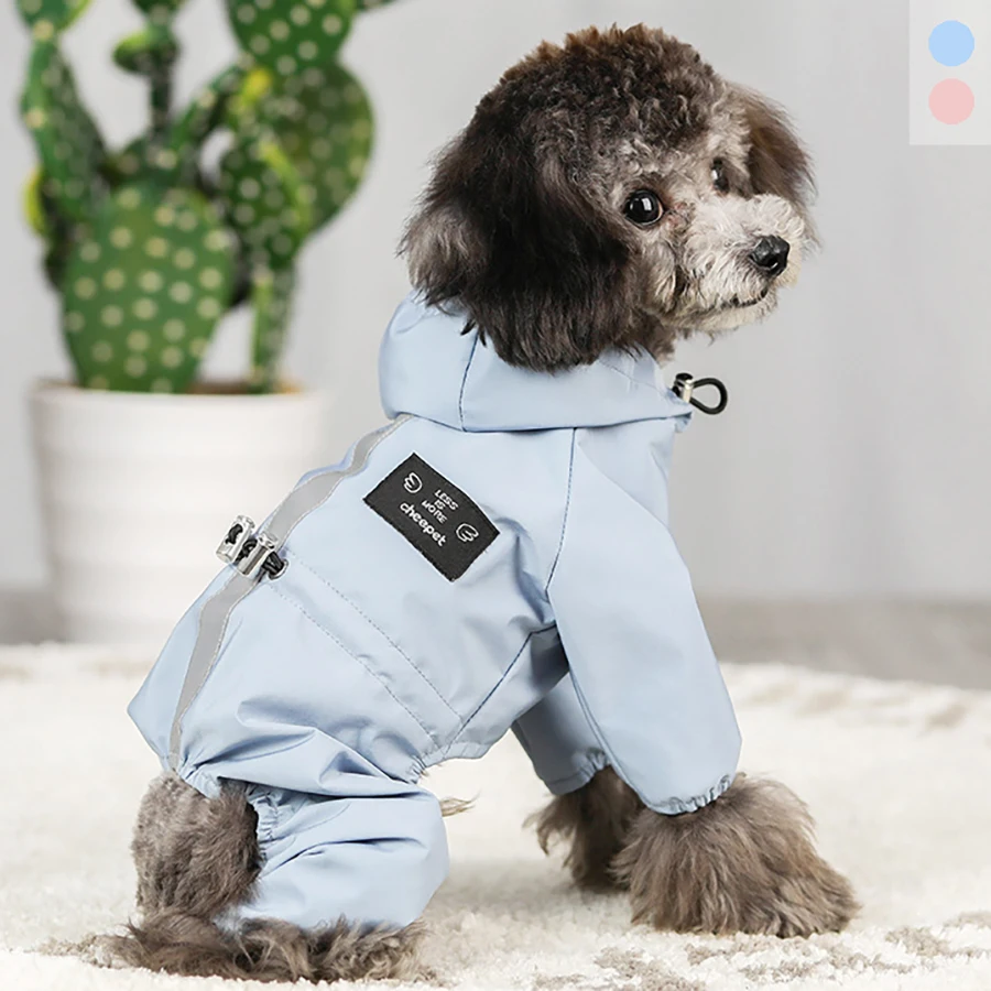 Pet Clothes Dog Jacket Waterproof Fashion For Small Large Dog Cats Bulldog Chihuahua Raincoat Reflective Adjustable Pet Jumpsuit