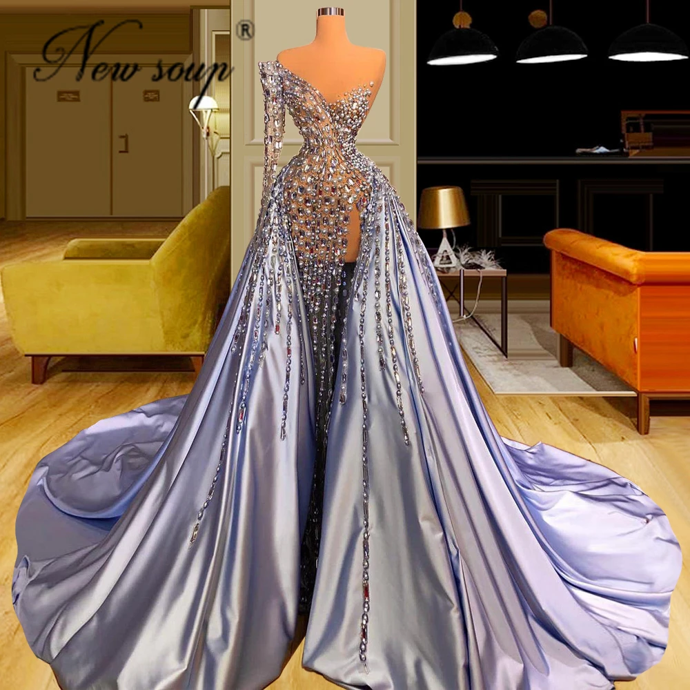 Gorgeous Beaded Evening Dresses 2021 African Dubai Evening Wear Formal Saudi Arabia Party Dresses Vestidos Formale Prom Dress