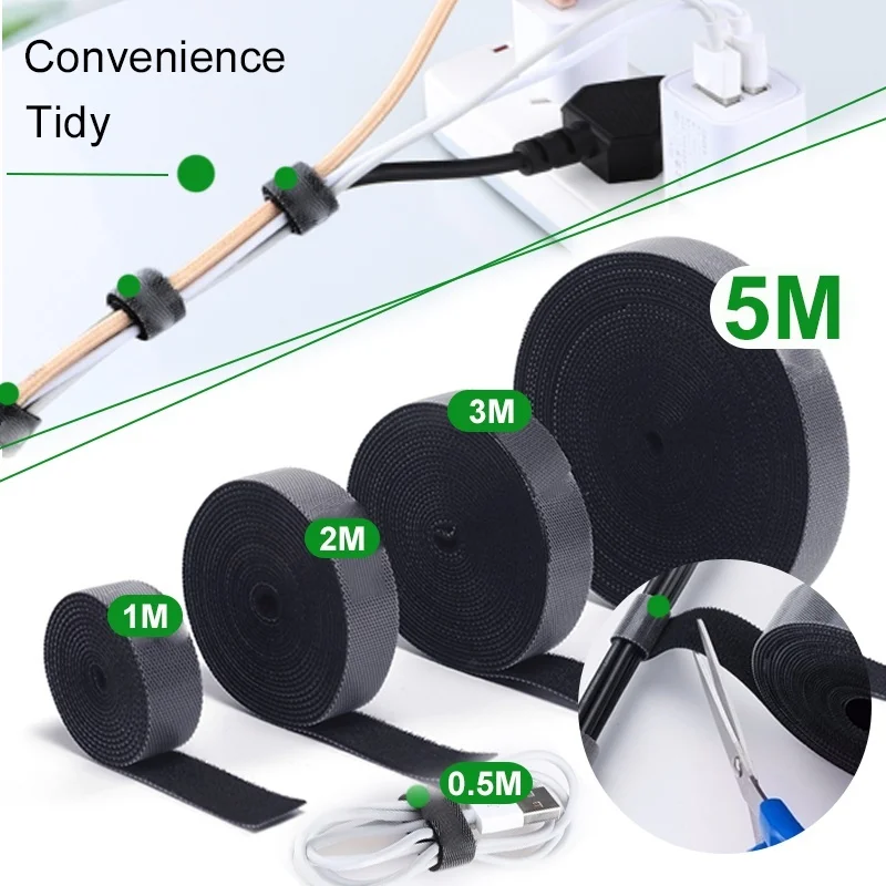 5M Cable Holder Tape Cable Organizer Wire Winder Earphone Holder Mouse Cord Protector Cable Management for IPhone Samsung Xiaomi