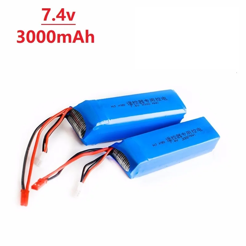 7.4V 3000mAh Lipo Battery for Frsky Taranis X9D Plus Transmitter Toy Accessories 2s 7.4v Rechargeable battery1/2/3/4/5pcs