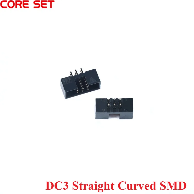 10Pcs DC3 Connector 6/8/10/12/14/16/20/24/26/30/34/40/50P Pins Straight Curved SMD 2.0mm Pitch 2*n Pin Simple Socket IDC Connect