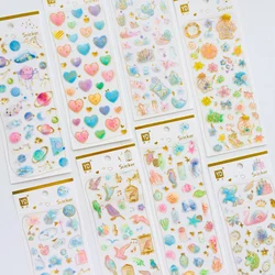 1 Sheet Crystal Epoxy Heart Starry Sky Castle Decorative Stickers Decoration