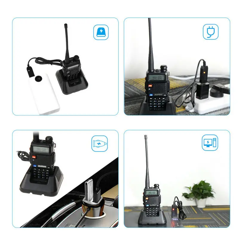 100% Original USB Adapter UV-5R Charger Pofung Two Way Radio UV5R Walkie Talkie Baofeng UV 5R Li-ion Battery Charger Accessories