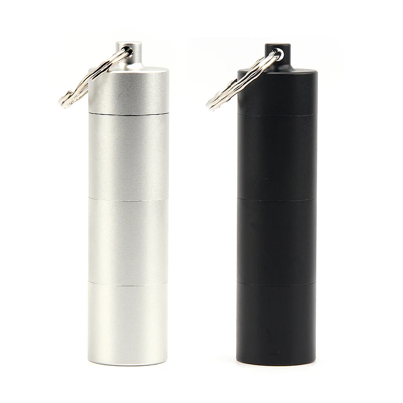 Outdoor Camping Small Tool Alumium Alloy Waterproof Canister Medicine Seal Capsule Bottle Box Keychain