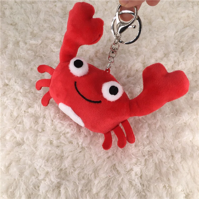 13CM Middle Size Crab Key Chain Plush Pendant , Bag Charm Keys Holder Crab Doll