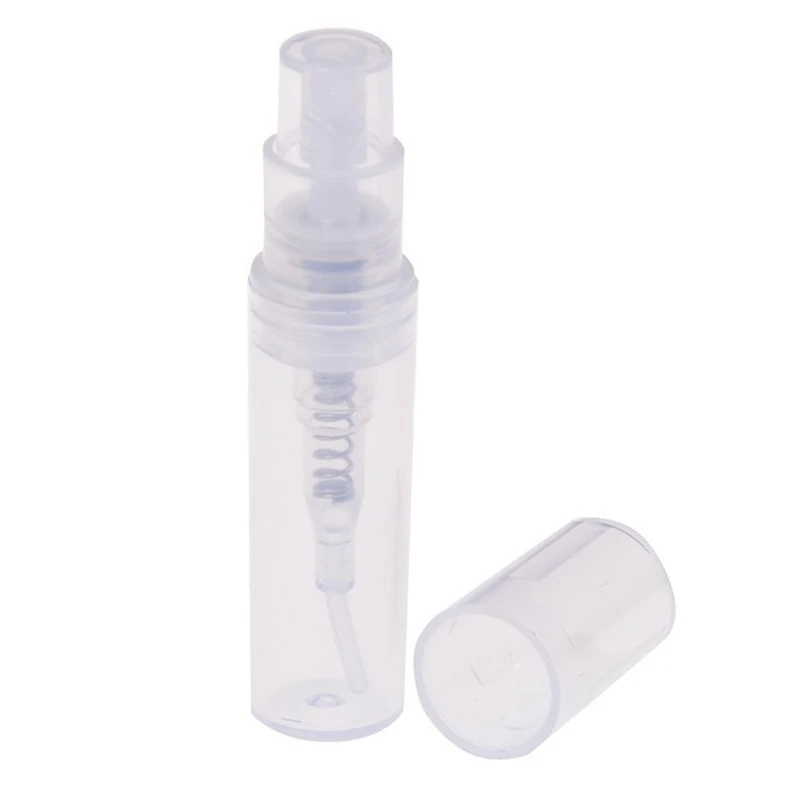 200Pcs/Lot 2ML Transparent Plastic Spray Bottle Small Cosmetic Packing Atomizer Perfume Bottles Atomizing Spray Liquid Container