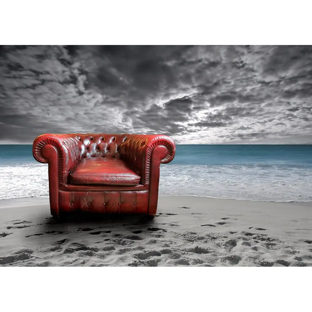 

Sea Beach Dark Cloud Sofa Photographic Backdrops Computer Printed Background for Baby Children Portrait Photophone Photo Studio