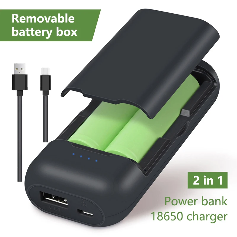 2x 18650 Power Bank 5V 2A rodzaj USB-C szybkie ładowanie DIY etui na powerbank baterii pojemnik na pudełko dla 18650 18700 217000 ładowania