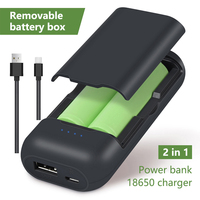 2x 18650 Battery Charger Box 5V 2A USB Type-C Fast Charging DIY Power Bank Case Battery Holder Box for 18650 18700 217000 Charge