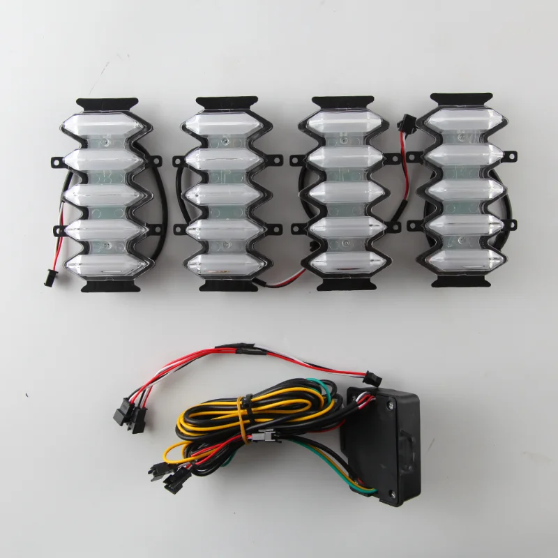 4 sztuk LED przedni grill Upgrade lampy światła do jazdy dziennej dla Suzuki Jimny 2019 2020 2021 DRL żółty turn signal