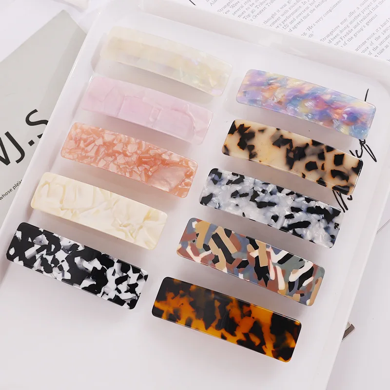 

Vintage Hair Clip Women Hair Barrettes Elegant Colorful Marbling Acetate Hair Clips Girls Hair Accessories Fashion Hairclip New