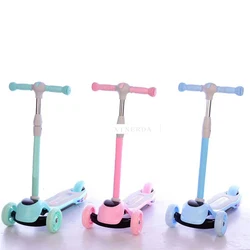 Scooter infantil com 3 rodas, patinete com luz led frontal, função musical, esporte ao ar livre, brinquedo para crianças