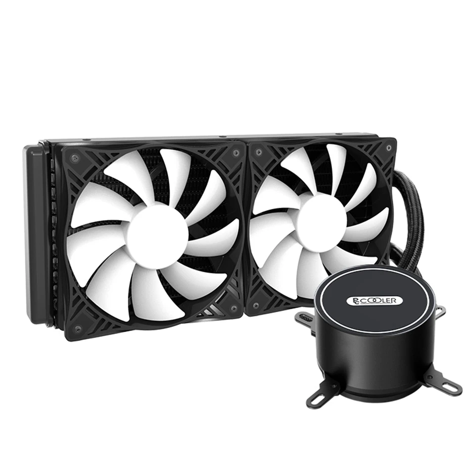 Pccooler 120/240VC CPU Water Cooling Radiator LED 4PIN Silent Fan LED Intelligent Control For AMD AM4 AM3 Intel 2011 2066 115X