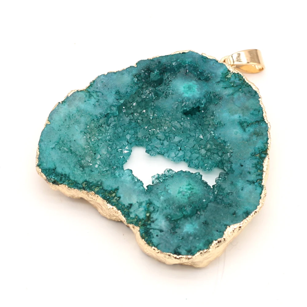 Natural Stone Druzy Crystal Pendants Irregular Reiki Heal Druzy Charms for Jewelry Making Design Necklace Earrings Accessories