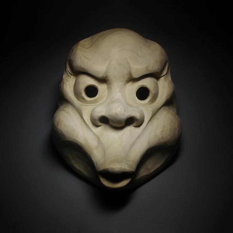 

Mythical Monkey Mask Feng Shui Sculpture - Artisan Handcrafted Japanese-Style Wooden Ornament